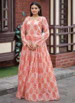 Pure Chanderi Multi Colour Casual Wear Printed Readymade Gown